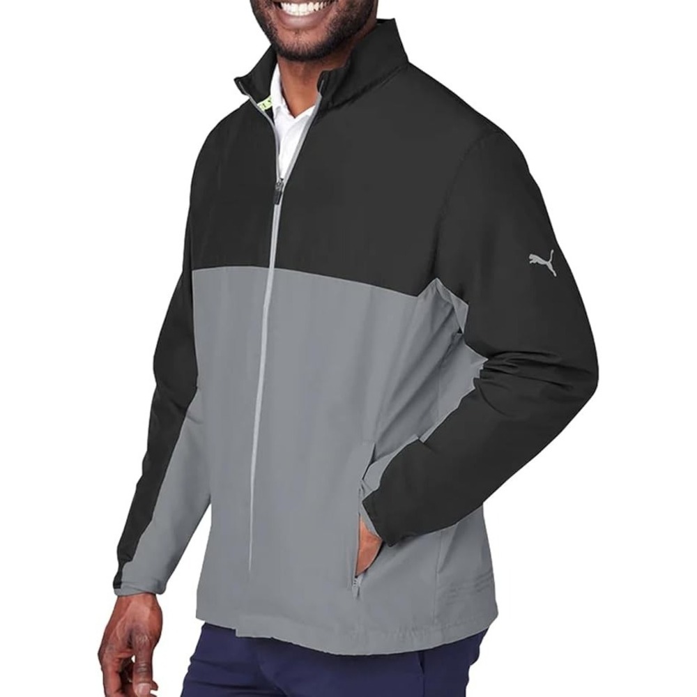 Puma Men's First Mile Golf UPF 50+ Wind Jacket Black Grey NEW $100 Small
